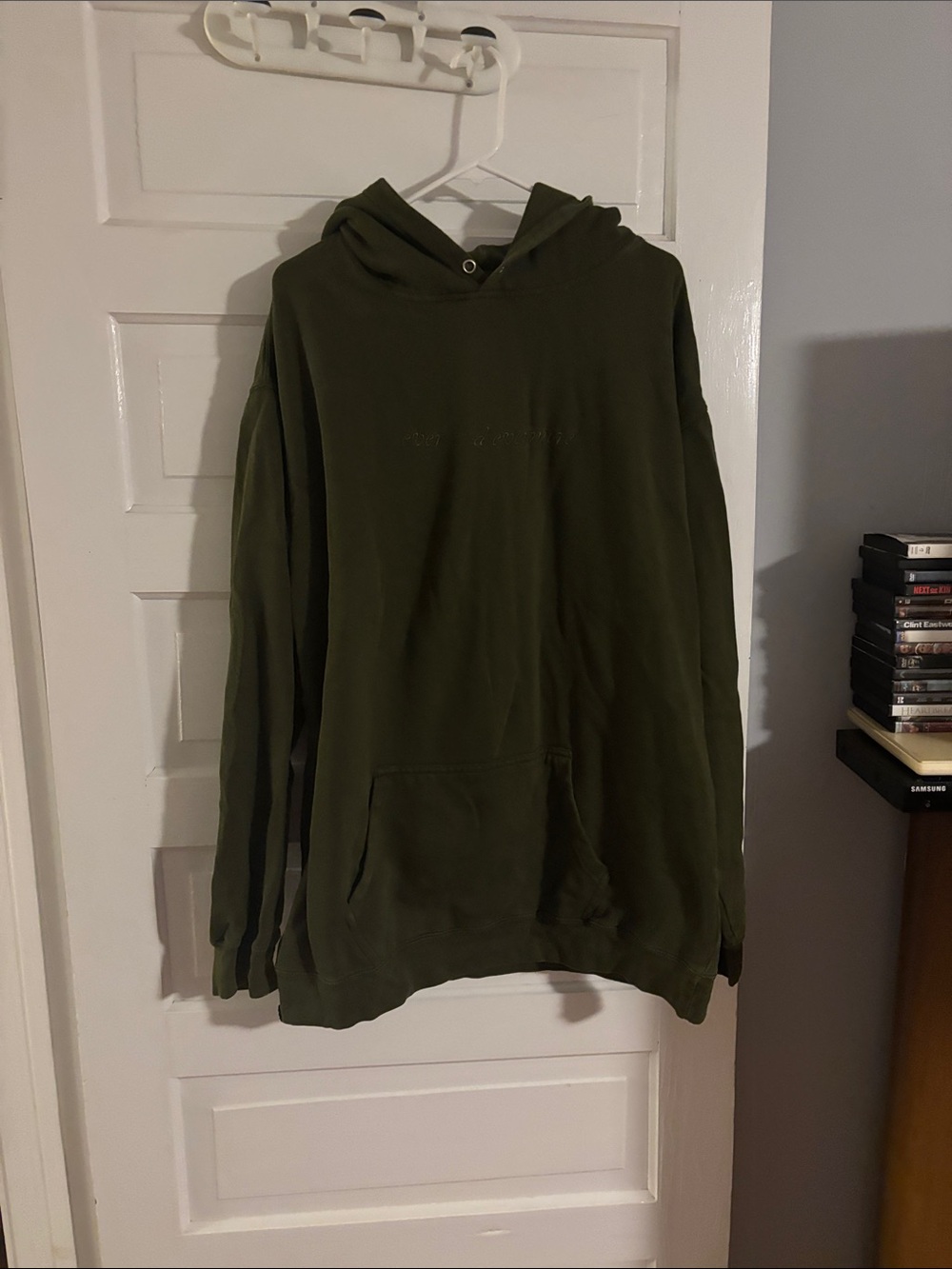 Olive Green Ever and Evermore Taylor Swift Hooded Pullover Sweatshirt